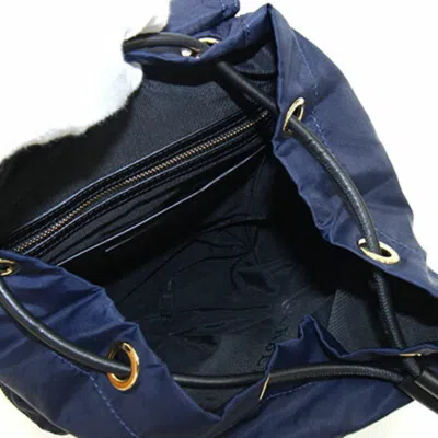 Pre-owned Burberry Black Navy Nylon Leather Backpack ()