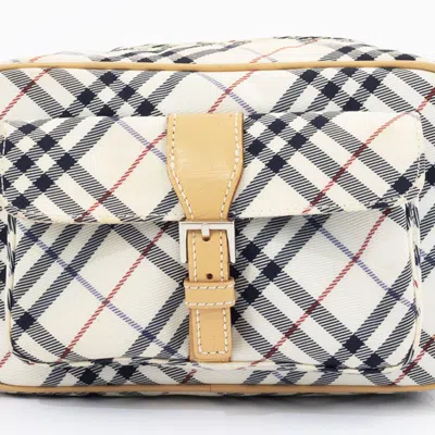 Pre-owned Burberry Blue Label Beige Canvas Leather Shoulder Bag ()