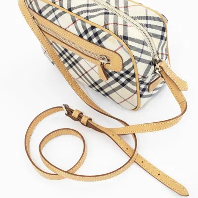Pre-owned Burberry Blue Label Beige Canvas Leather Shoulder Bag ()