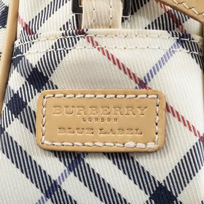 Pre-owned Burberry Blue Label Beige Canvas Leather Shoulder Bag ()