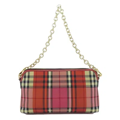Pre-owned Burberry Red Color Canvas Shoulder Bag ()