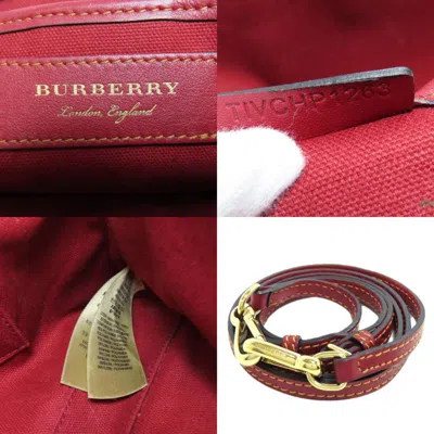 Pre-owned Burberry Red Color Canvas Shoulder Bag ()
