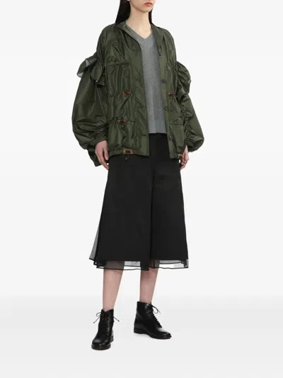 Kolor Ruffled Button-up Jacket In Black