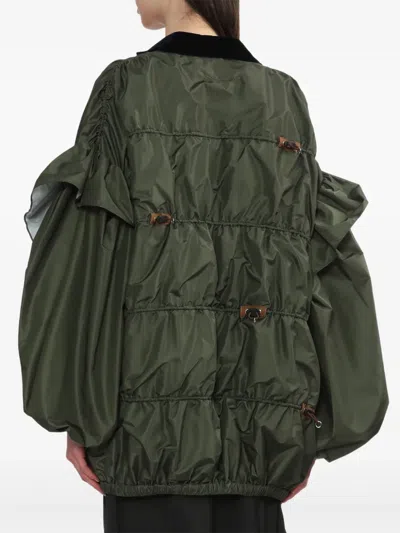 Kolor Ruffled Button-up Jacket In Black