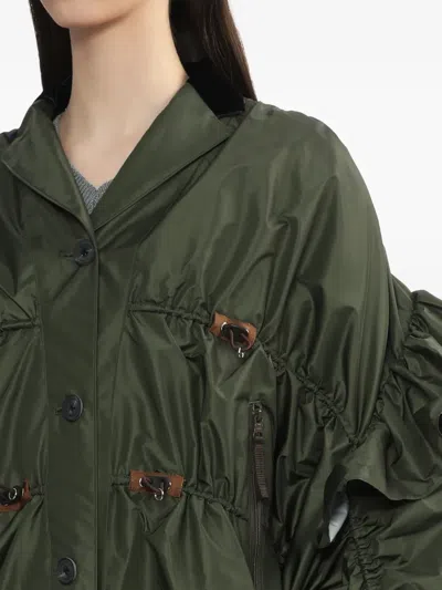 Kolor Ruffled Button-up Jacket In Black