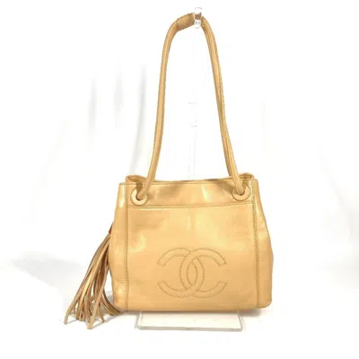 Pre-owned Chanel Beige Leather Shoulder Bag Tote Bag ()