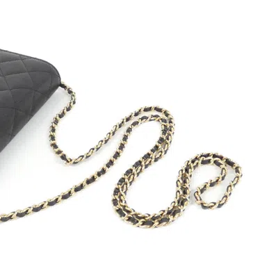 Pre-owned Chanel Black Bordeaux Grained Calfskin Chain/shoulder Wallet () In Multi
