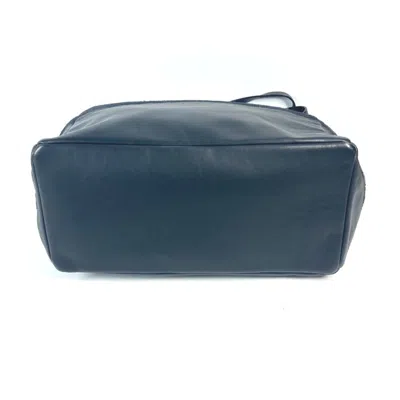 Pre-owned Chanel Black Knit Leather Shoulder Bag Tote Bag ()