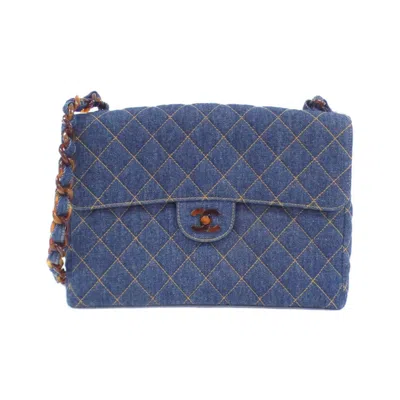 Pre-owned Chanel Blue Denim Shoulder Bag ()