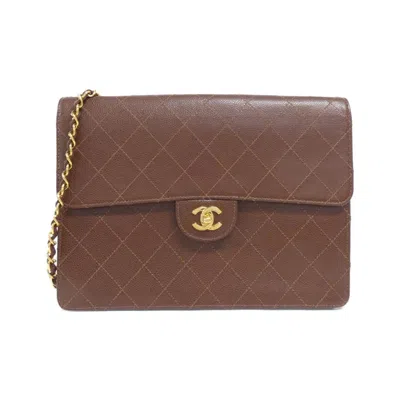 Pre-owned Chanel Brown Caviar Leather Shoulder Bag ()