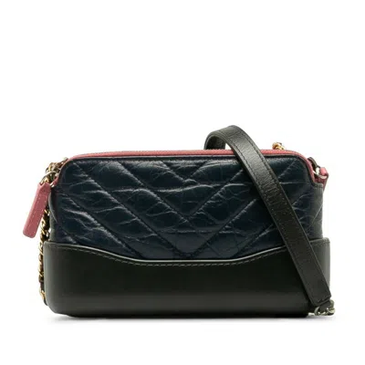 Pre-owned Chanel Navy Leather Shoulder Bag ()