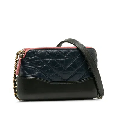 Pre-owned Chanel Navy Leather Shoulder Bag ()
