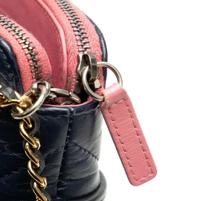 Pre-owned Chanel Navy Leather Shoulder Bag ()