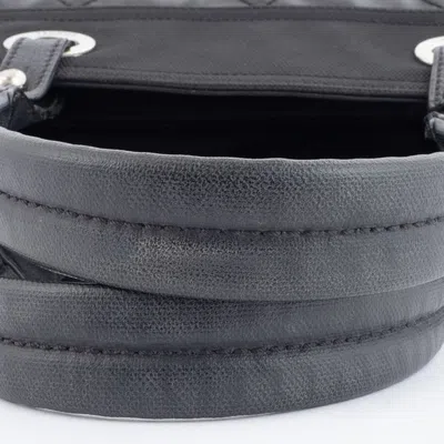 Pre-owned Chanel Paris Biarritz Black Coated Canvas Leather Tote Bag ()