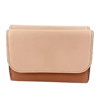 Pre-owned Chloé Gold Multi-color Leather Wallet (tri-fold) ()