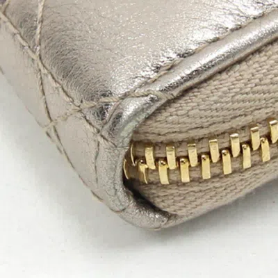 Pre-owned Dior Christian  Champagne Gold Leather Long Wallet (bi-fold) ()