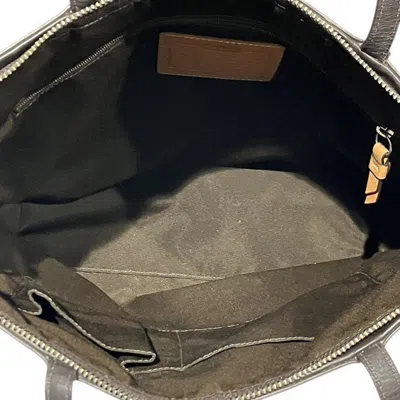 Pre-owned Coach Beige Brown Canvas Leather Shoulder Bag Tote Bag ()