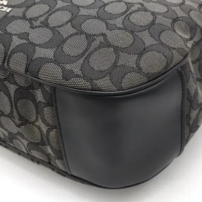 Pre-owned Coach Black Gray Canvas Leather Shoulder Bag ()