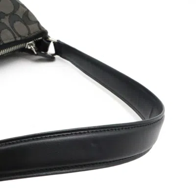 Pre-owned Coach Black Gray Canvas Leather Shoulder Bag ()