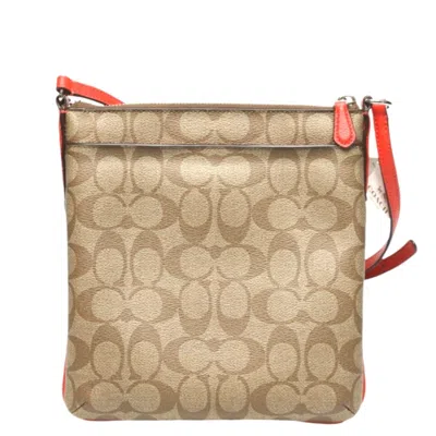Pre-owned Coach Brown Canvas Leather Shoulder Bag ()