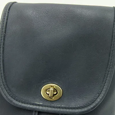 Pre-owned Coach Navy Leather Backpack ()