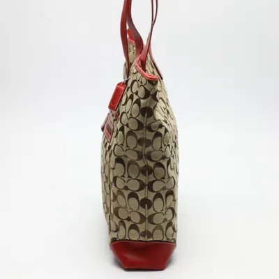 Pre-owned Coach Red Color Canvas Tote Bag ()