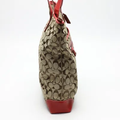 Pre-owned Coach Red Color Canvas Tote Bag ()