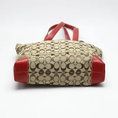 Pre-owned Coach Red Color Canvas Tote Bag ()