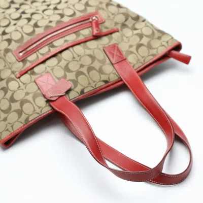 Pre-owned Coach Red Color Canvas Tote Bag ()