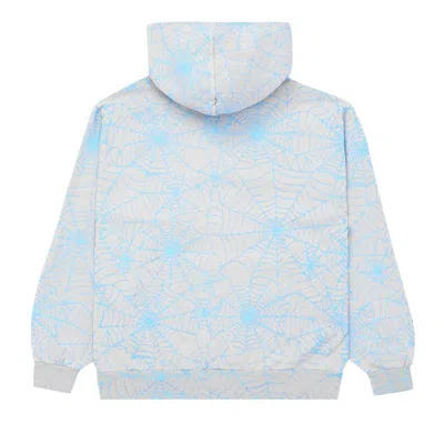 Sp5der Aop Web Hoodie 'heather Grey' In White