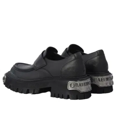 Balenciaga Black Leather Tractor Loafers