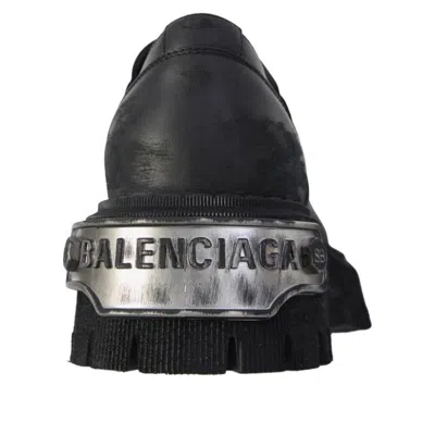 Balenciaga Black Leather Tractor Loafers