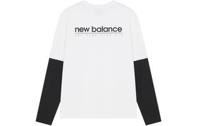 New Balance Classic Long Sleeve Tee 'white Black' In White