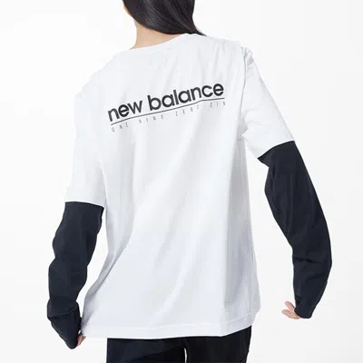 New Balance Classic Long Sleeve Tee 'white Black' In White