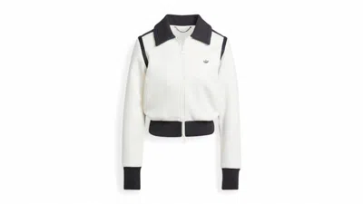 Pre-owned Adidas Originals Women's Premium Collared Track Top In Off White