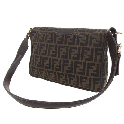Pre-owned Fendi Brown Canvas Leather Shoulder Bag ()