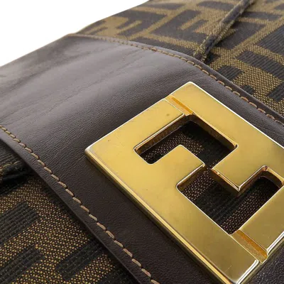 Pre-owned Fendi Brown Canvas Leather Shoulder Bag ()
