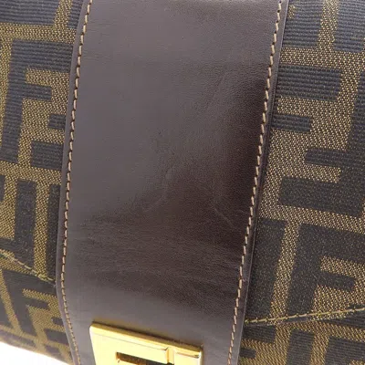 Pre-owned Fendi Brown Canvas Leather Shoulder Bag ()