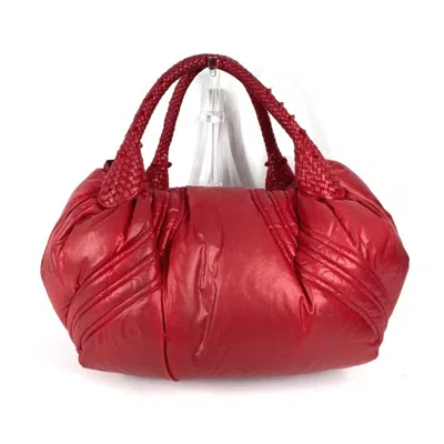 Pre-owned Fendi Zucca Red Color Nylon Shoulder Bag Tote Bag ()