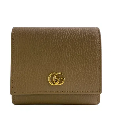 Pre-owned Gucci Beige Leather Wallet (bi-fold) () In Sand