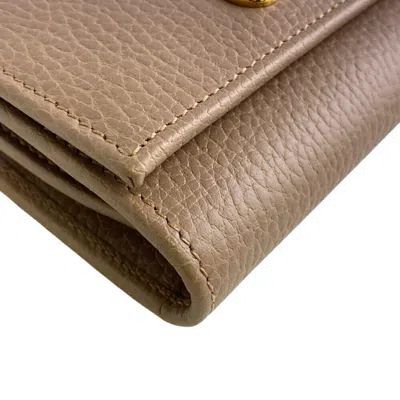 Pre-owned Gucci Beige Leather Wallet (bi-fold) () In Sand
