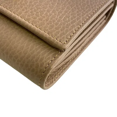 Pre-owned Gucci Beige Leather Wallet (bi-fold) () In Sand