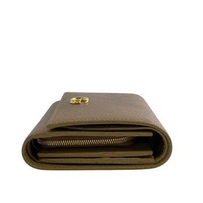Pre-owned Gucci Beige Leather Wallet (bi-fold) () In Sand