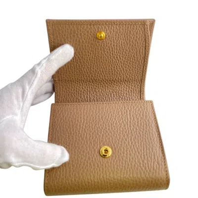 Pre-owned Gucci Beige Leather Wallet (bi-fold) () In Sand