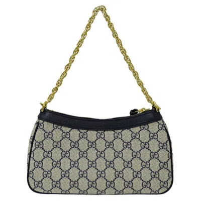 Pre-owned Gucci Beige Navy Pvc Handbag Shoulder Bag ()