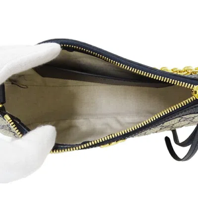 Pre-owned Gucci Beige Navy Pvc Handbag Shoulder Bag ()