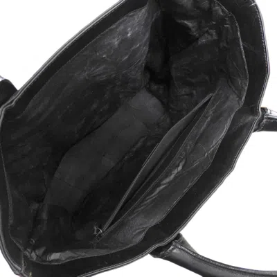 Pre-owned Gucci Black Navy Canvas Leather Handbag Tote Bag ()