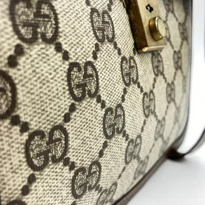 Pre-owned Gucci Brown Gg Supreme Canvas Leather Shoulder Bag ()