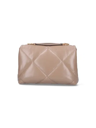 Tory Burch Quilted Chain Strap Top Handle Shoulder Bag In Neutral
