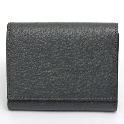 Pre-owned Gucci Gray Leather Wallet (tri-fold) ()